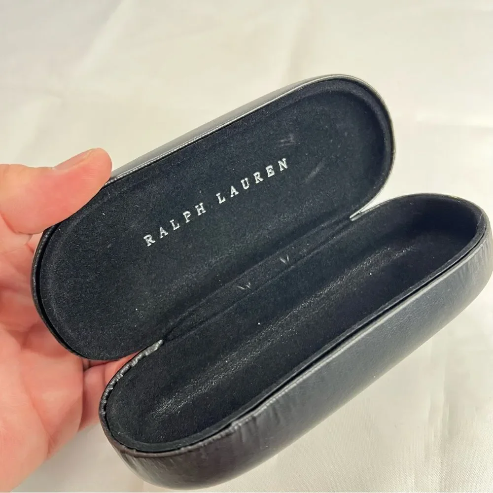 RALPH LAUREN Black Hinged Hard shell Felt Lined Glasses Case
